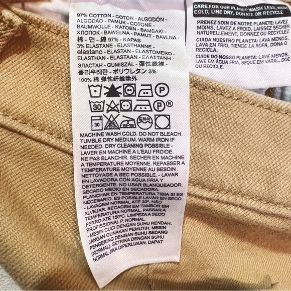 Levi's Ribcage Wide Leg Jeans Khaki Tan Women's 30 Cropped Ankle - Picture 10 of 10